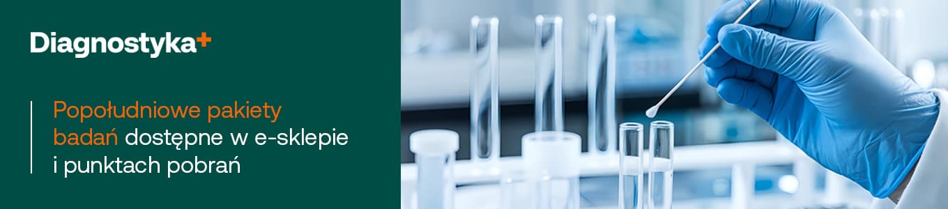 popołudniowe pakiety badań dostępne w e-sklepie i punktach pobrań Diagnostyki. Kliknij aby sprawdzić listę dostępnych pakietów.