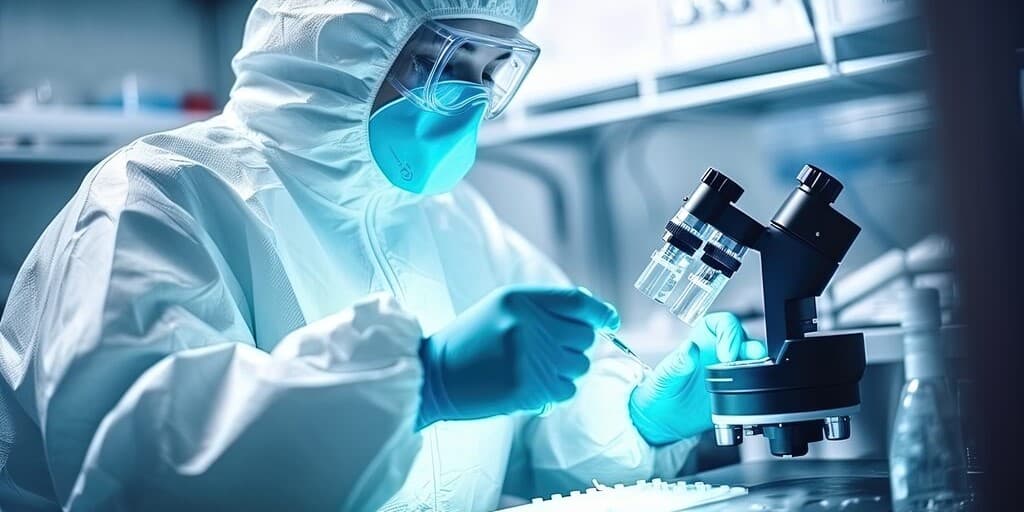 mukopolisacharydoza - zdjęcie przedstawia pracownika laboratorium w trakcie pracy
